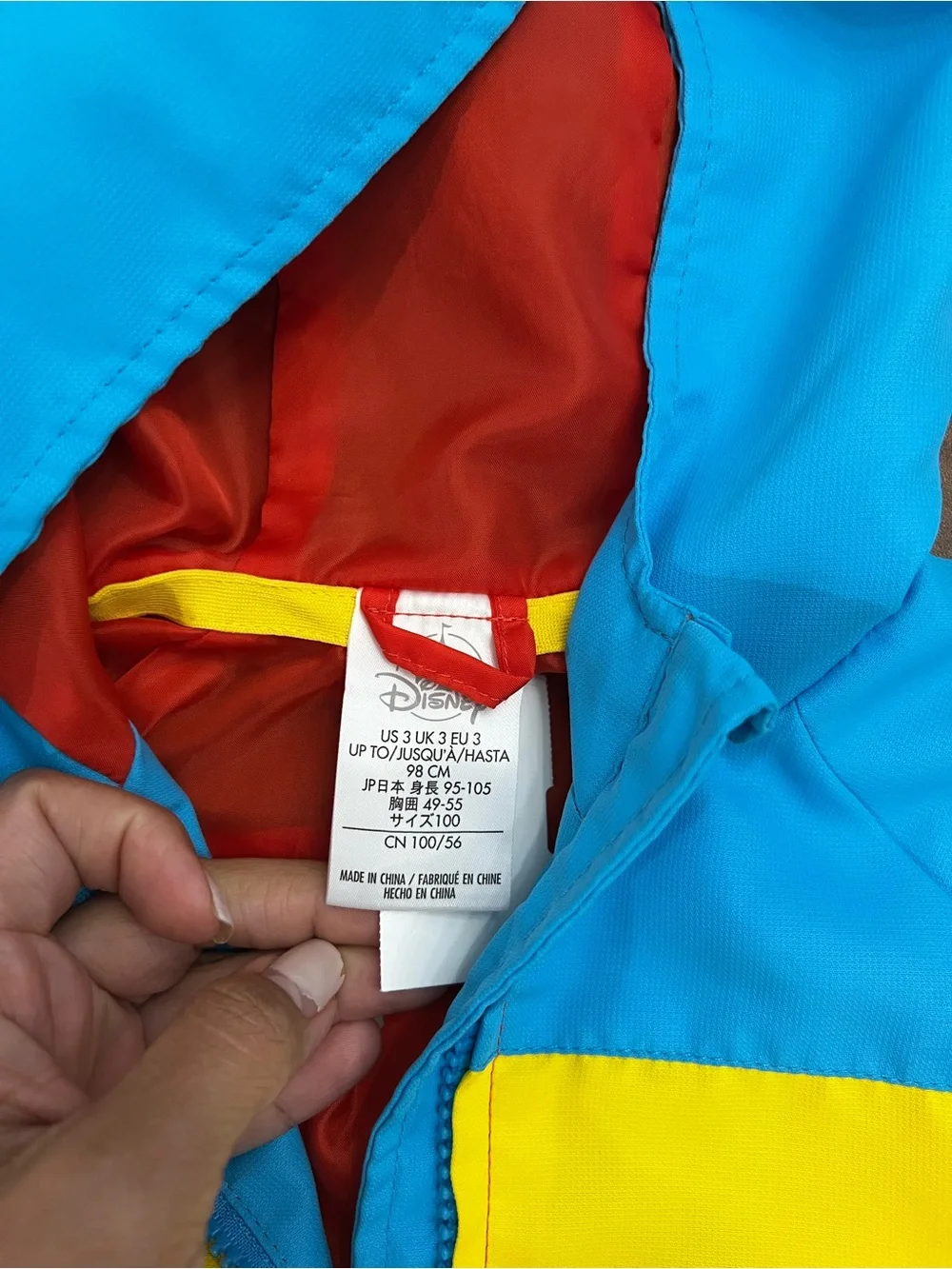 Vintage Marvel Spider-Man Blue, Yellow & Red Kids Hooded Costume Jacket 3t